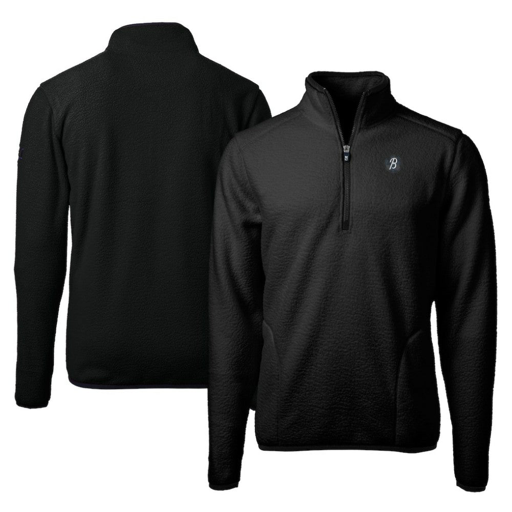 Baltimore Orioles Cutter & Buck City Connect Cascade Eco Sherpa Fleece Quarter-Zip Pullover Jacket - Black Jackets
