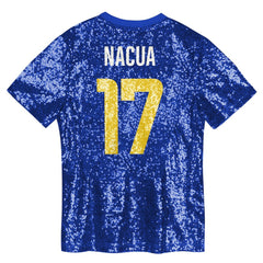 Puka Nacua Los Angeles Rams Girls Youth Sequin V-Neck Fashion Jersey - Royal Jerseys