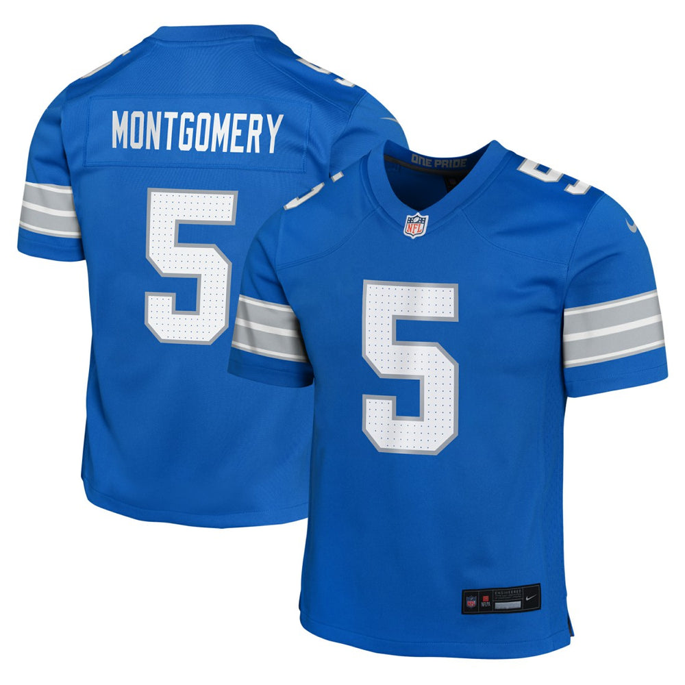 David Montgomery Detroit Lions Youth Game Jersey - Blue Jerseys
