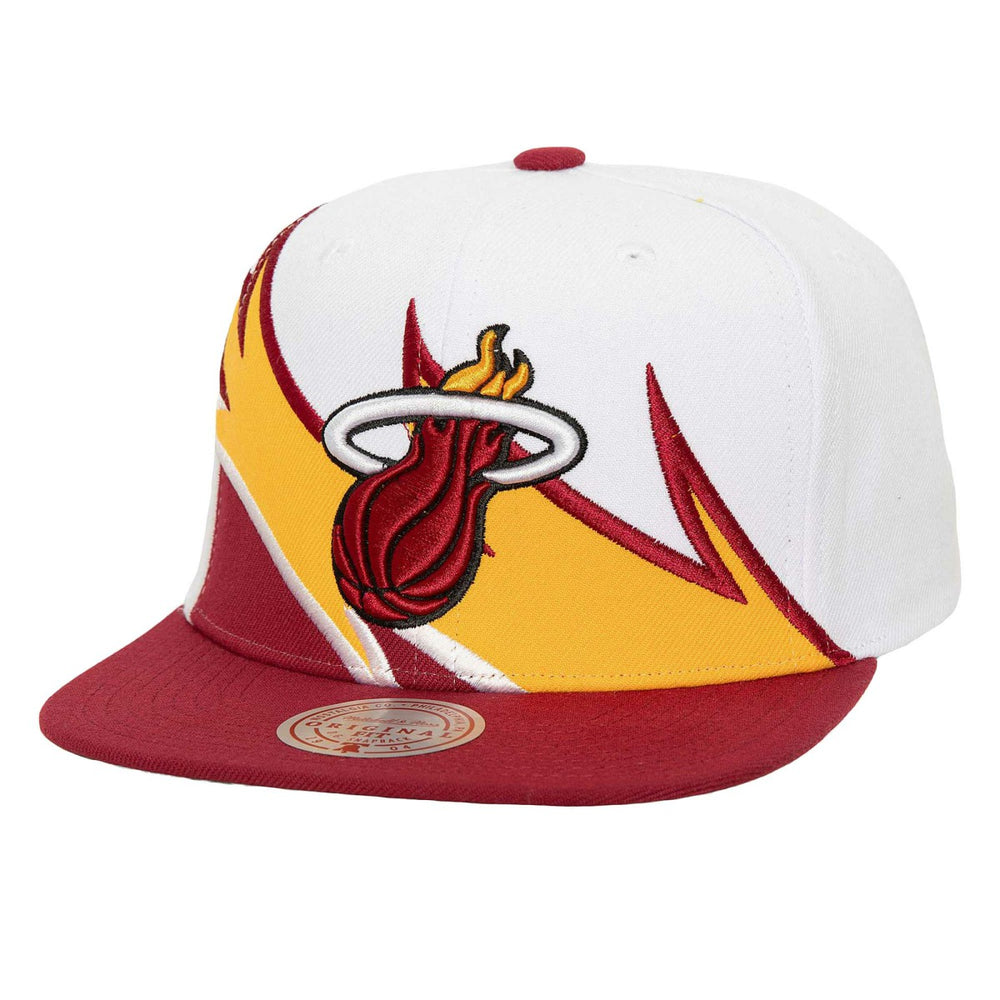 Miami Heat Waverunner Snapback Hat White/Red - Mitchell & Ness