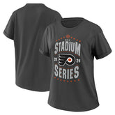 Philadelphia Flyers WEAR by Erin Andrews Women's 2024 NHL Stadium Series Boyfriend T-Shirt - Charcoal | US 201180927