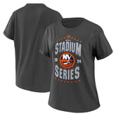 New York Islanders WEAR by Erin Andrews Women's 2024 NHL Stadium Series Boyfriend T-Shirt - Charcoal | US 201180929
