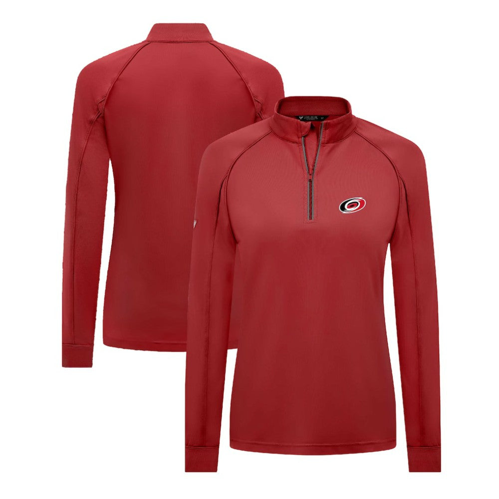 Carolina Hurricanes Levelwear Women's Kinetic Insignia Core Quarter-Zip Pullover Top - Red | US 201183063