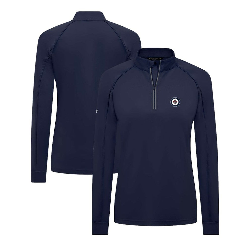 Winnipeg Jets Levelwear Women's Kinetic Insignia Core Quarter-Zip Pullover Top - Navy | US 201183071