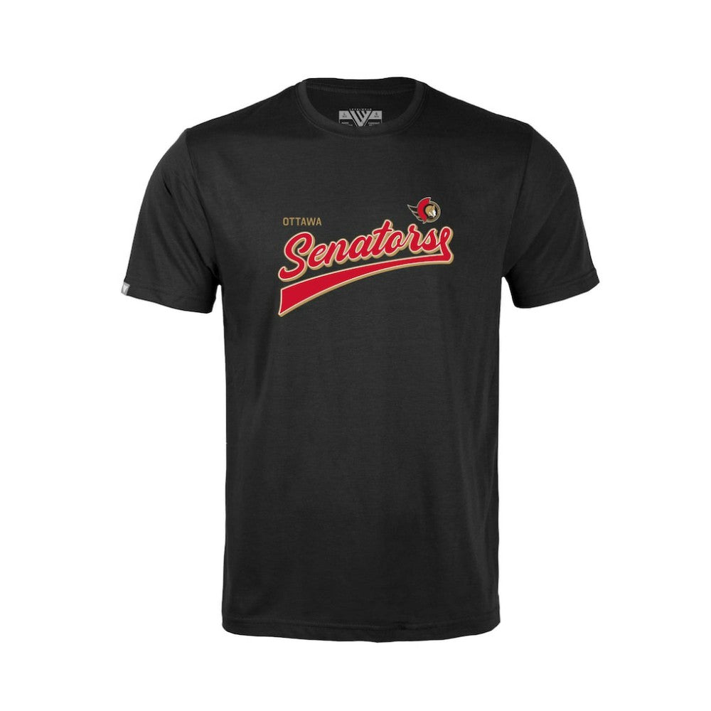 Ottawa Senators Levelwear Youth Little Richmond Retro Script T-Shirt - Black | US 201183377