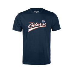 Edmonton Oilers Levelwear Youth Little Richmond Retro Script T-Shirt - Navy | US 201183387