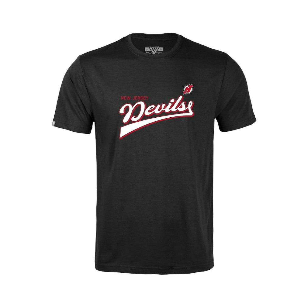 New Jersey Devils Levelwear Youth Little Richmond Retro Script T-Shirt - Black | US 201183403