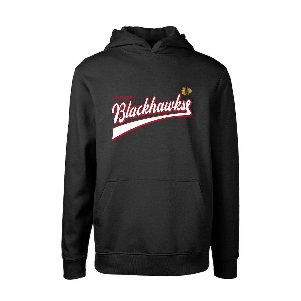 Chicago Blackhawks Levelwear Youth Podium Retro Script Fleece Pullover Hoodie - Black | US 201183760