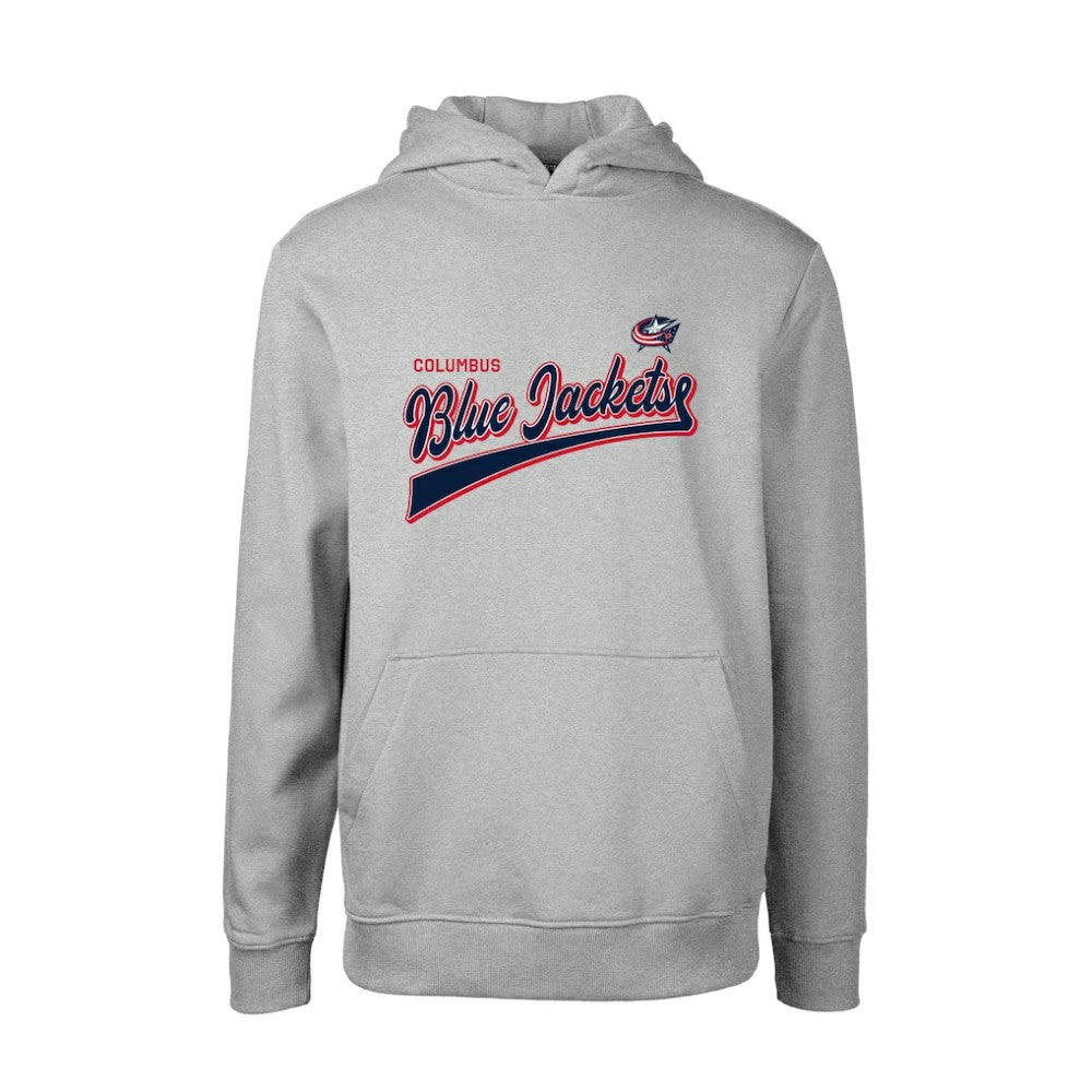 Columbus Blue Jackets Levelwear Youth Podium Retro Script Fleece Pullover Hoodie - Gray | US 201183761