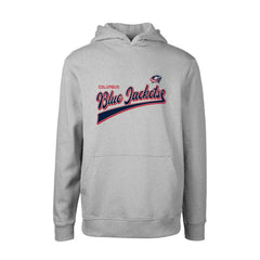 Columbus Blue Jackets Levelwear Youth Podium Retro Script Fleece Pullover Hoodie - Gray | US 201183761