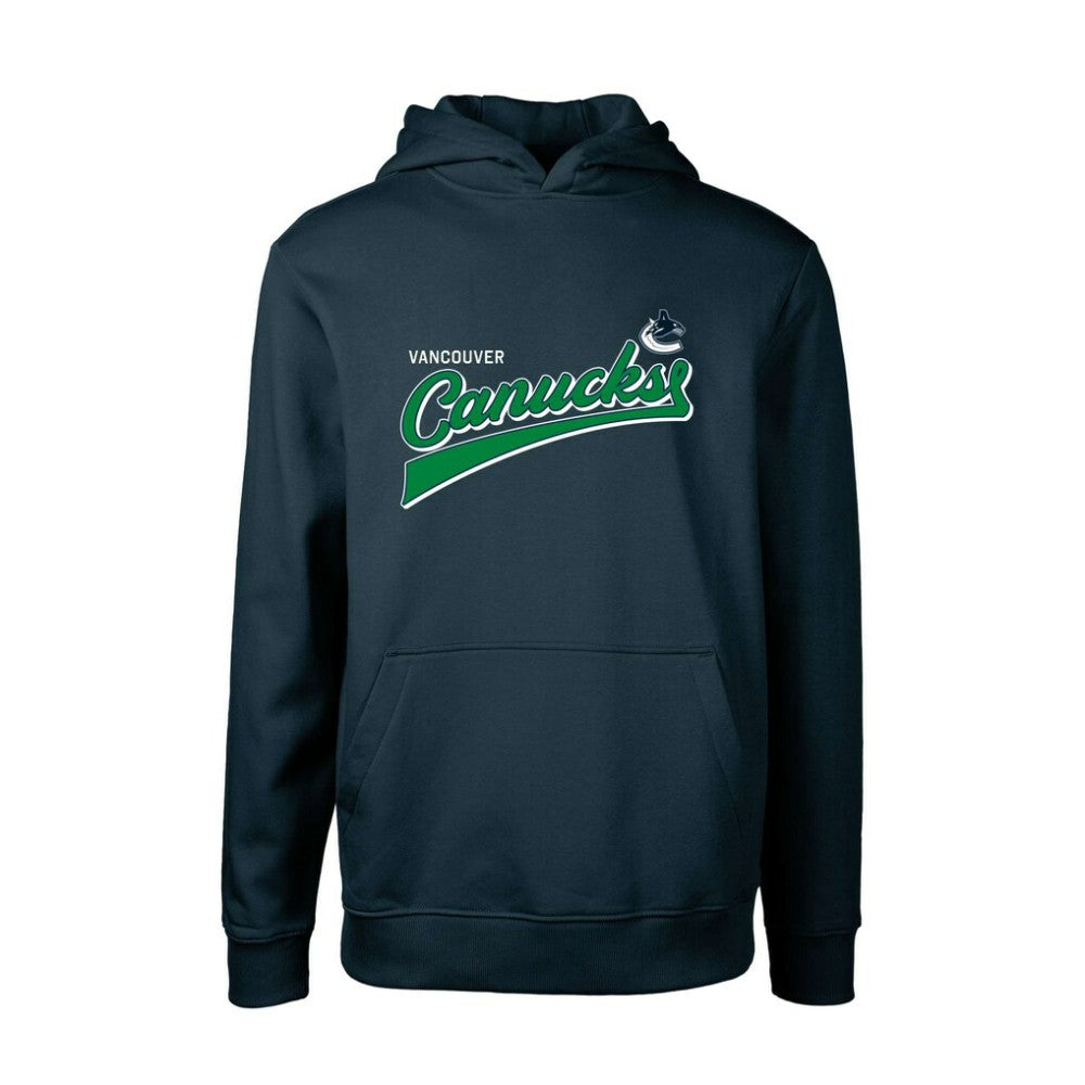 Vancouver Canucks Levelwear Youth Podium Retro Script Fleece Pullover Hoodie - Navy | US 201183781