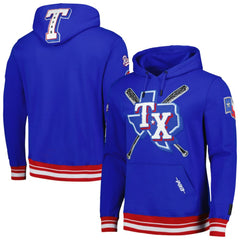 Texas Rangers Pro Standard Mash Up Logo Pullover Hoodie - Royal Hoodies