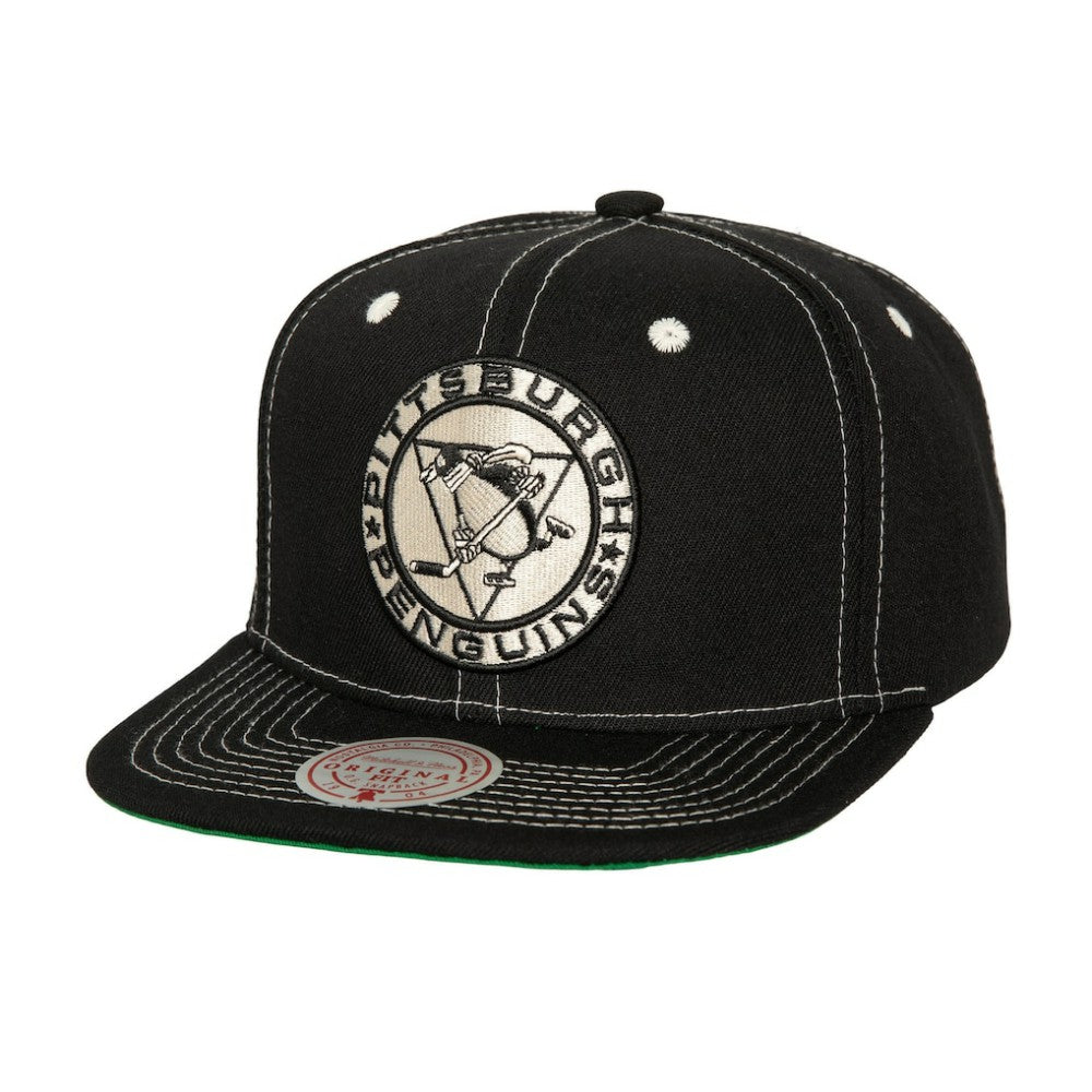 Pittsburgh Penguins Mitchell & Ness Energy Contrast Natural Snapback Hat - Black | US 201184270