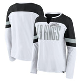 Los Angeles Kings Fanatics Women's Frozen Long Sleeve Notch Neck T-Shirt - White/Black | US 201190146