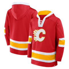 Calgary Flames Fanatics Inside Line Fleece Pullover Hoodie- Red | US 201190730