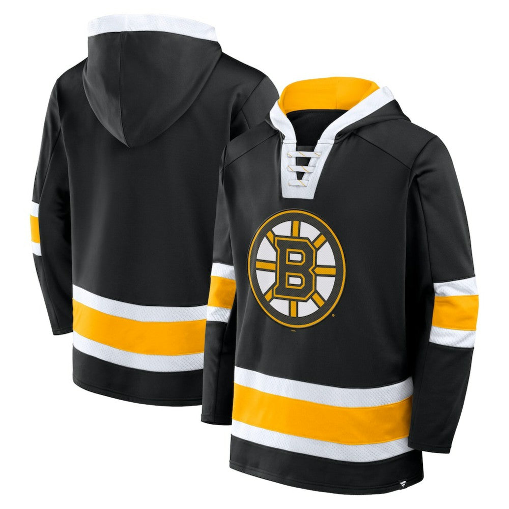 Boston Bruins Fanatics Inside Line Fleece Pullover Hoodie- Black | US 201190737