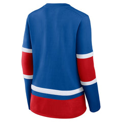 New York Rangers Fanatics Women's Prime Time Lace-Up Long Sleeve T-Shirt - Blue | US 201190954