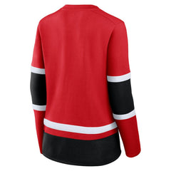 Chicago Blackhawks Fanatics Women's Prime Time Lace-Up Long Sleeve T-Shirt - Red | US 201190956