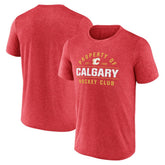 Calgary Flames Fanatics Property Of T-Shirt - Heather Red | US 201190996