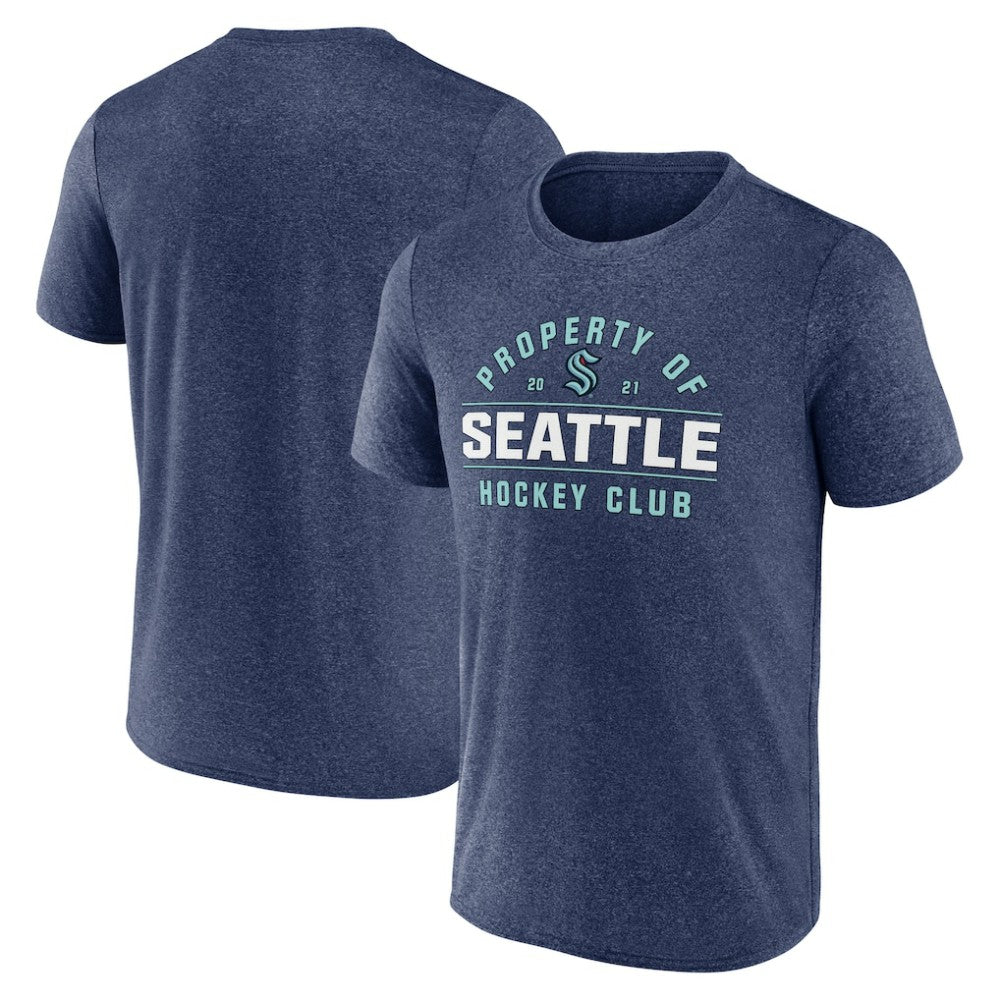 Seattle Kraken Fanatics Property Of T-Shirt - Heather Deep Sea Blue | US 201191012