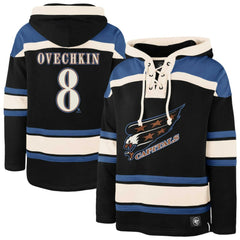 Alexander Ovechkin Washington Capitals '47 Player Name & Number Lacer Pullover Hoodie - Black | US 201191016