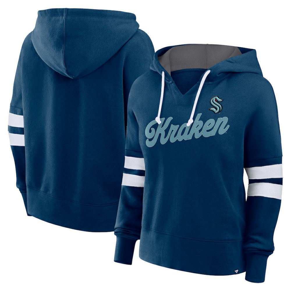 Seattle Kraken Fanatics Women's Oversized Seize Pullover Hoodie - Deep Sea Blue | US 201191049