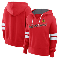 Chicago Blackhawks Fanatics Women's Oversized Seize Pullover Hoodie - Red | US 201191067