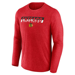 Chicago Blackhawks Fanatics Transition Long Sleeve T-Shirt - Heather Red | US 201191098