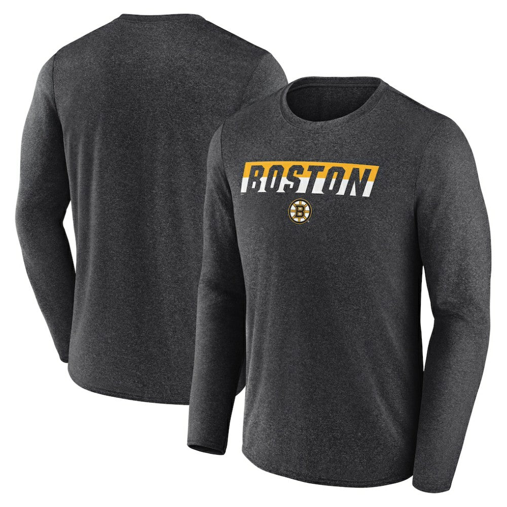 Boston Bruins Fanatics Transition Long Sleeve T-Shirt - Heather Charcoal | US 201191105