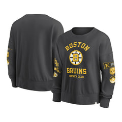 Boston Bruins Fanatics Women's Oversized Vintage Go Team Pullover Sweatshirt - Black | US 201191162