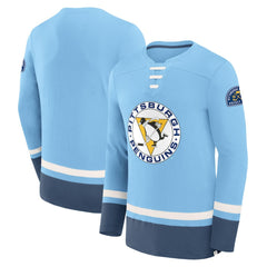 Pittsburgh Penguins Fanatics Vintage High Point Long Sleeve T-Shirt - Light Blue | US 201191181