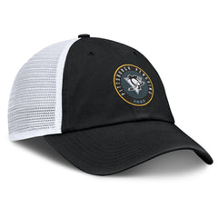 Pittsburgh Penguins Fanatics Averie Trucker Adjustable Hat - Black/White | US 201193379