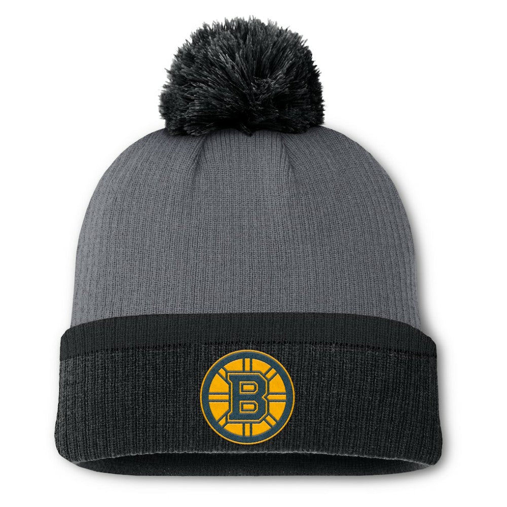 Boston Bruins Fanatics Women's Cuffed Knit Hat with Pom - Charcoal | US 201193433