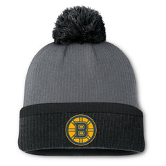 Boston Bruins Fanatics Women's Cuffed Knit Hat with Pom - Charcoal | US 201193433