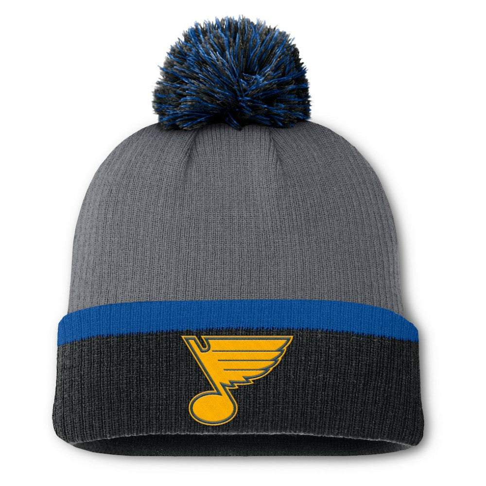 St. Louis Blues Fanatics Women's Cuffed Knit Hat with Pom - Charcoal | US 201193434