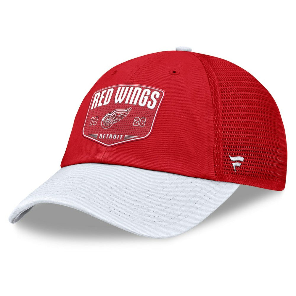 Detroit Red Wings Fanatics Fundamental One-Time Trucker Adjustable Hat - Red | US 201193623