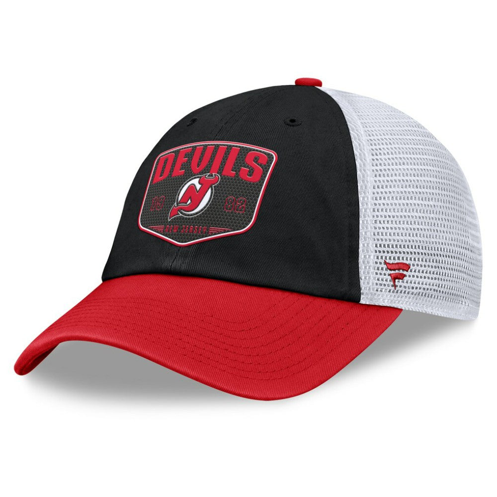 New Jersey Devils Fanatics Fundamental One-Time Trucker Adjustable Hat - Black | US 201193625