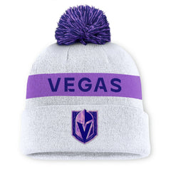 Vegas Golden Knights Fanatics Hockey Fights Cancer Cuffed Knit Hat with Pom - White | US 201193750