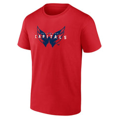 Washington Capitals Logo Athletic Coordinate T-Shirt - Red | US 201194644