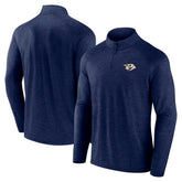 Nashville Predators Logo Athletic Head-to-Head Raglan Quarter-Zip Top - Navy | US 201194816