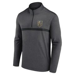 Vegas Golden Knights Logo Athletic Head-to-Head Raglan Quarter-Zip Top - Heather Charcoal | US 201194820