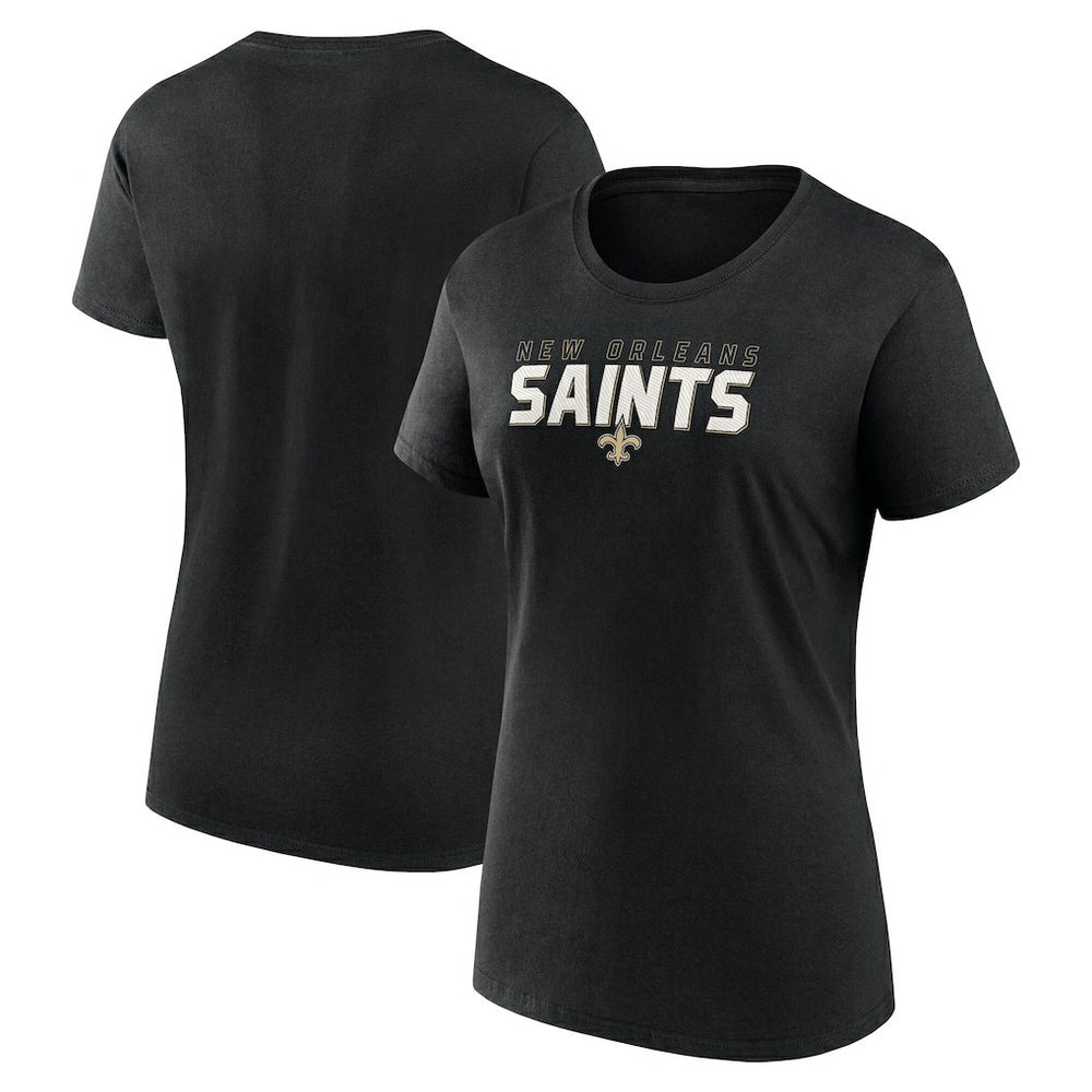 New Orleans Saints Logo Athletic Women's Lean T-Shirt - Black T-shirts