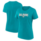 Miami Dolphins Logo Athletic Women's Lean T-Shirt - Aqua T-shirts
