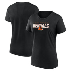 Cincinnati Bengals Logo Athletic Women's Lean T-Shirt - Black T-shirts