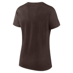 Cleveland Browns Logo Athletic Women's Lean T-Shirt - Brown T-shirts
