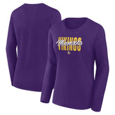 Minnesota Vikings Logo Athletic Women's Grip Long Sleeve T-Shirt - Purple T-shirts
