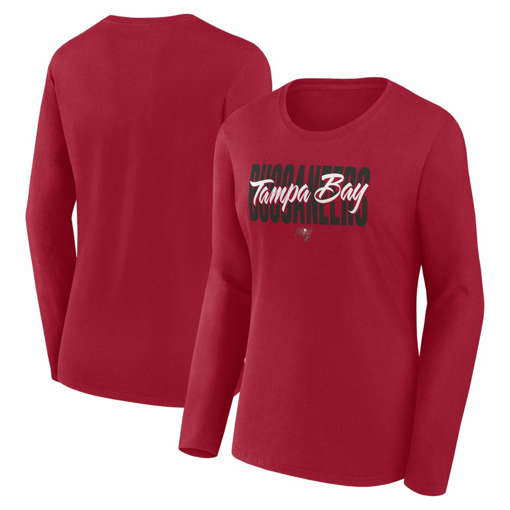 Tampa Bay Buccaneers Logo Athletic Women's Grip Long Sleeve T-Shirt - Red T-shirts