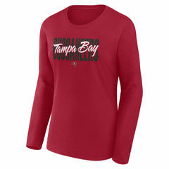 Tampa Bay Buccaneers Logo Athletic Women's Grip Long Sleeve T-Shirt - Red T-shirts
