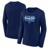 Tennessee Titans Logo Athletic Women's Grip Long Sleeve T-Shirt - Navy T-shirts