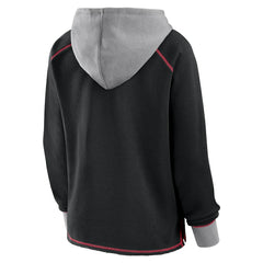 Atlanta Falcons Logo Athletic Women's Boom Fleece Pullover V-Neck Hoodie - Black Hoodies